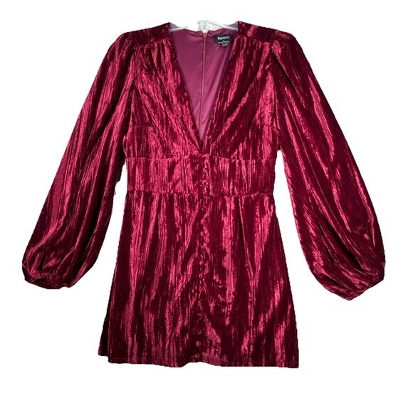 Bardot Dress Womens 6‎ Red Crush Velvet Mini Dress Bohemian Hippie Party Y2K - Picture 1 of 9
